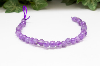 Amethyst A Grade Polished 6mm Round - 2mm Large Hole